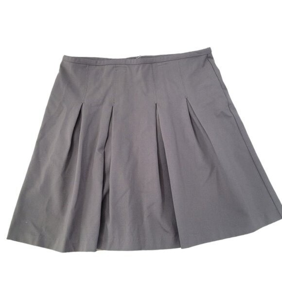 Garnet Hill Gray pleated stretch skirt Size 8 - Picture 1 of 7